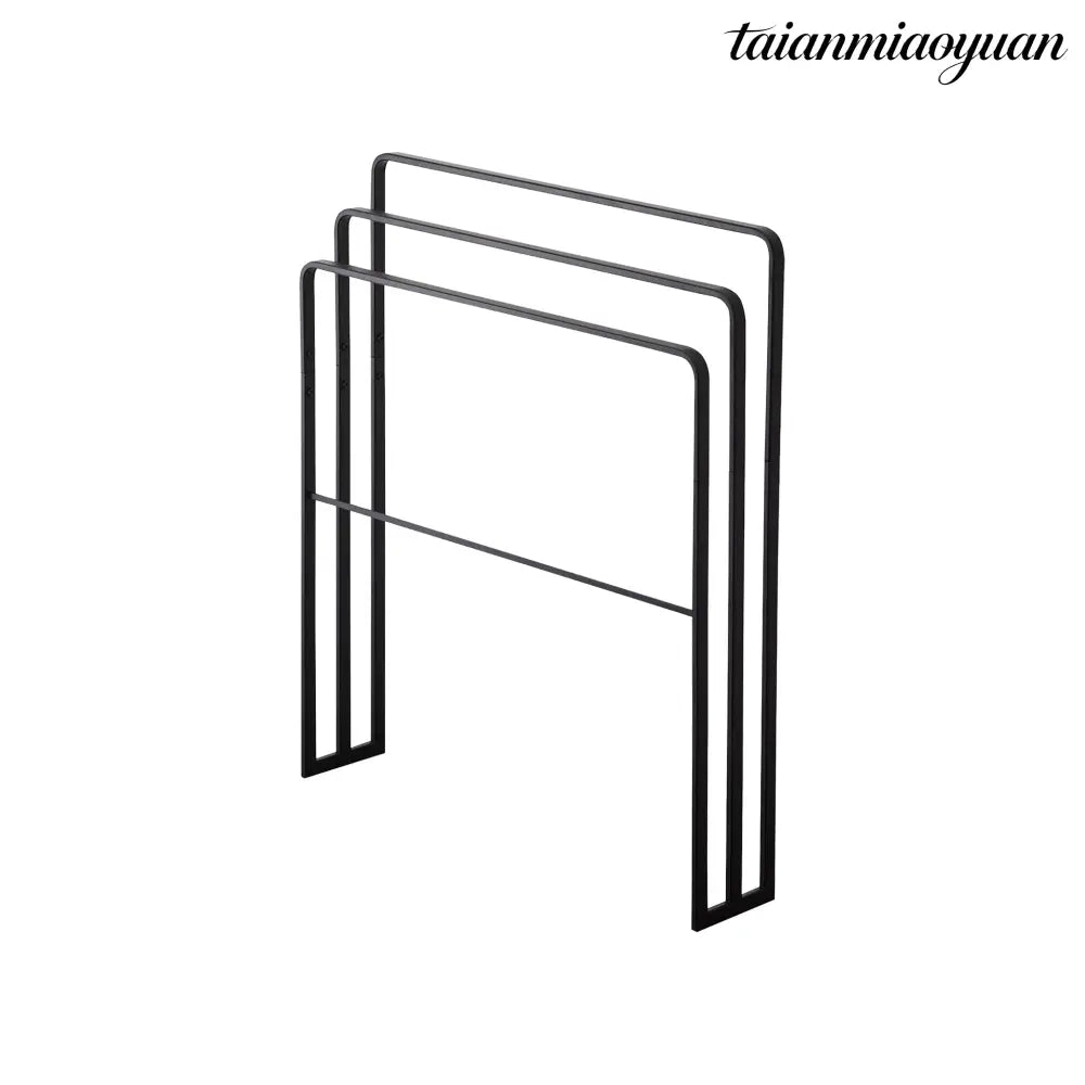 Bath Towel Hanger with 3 Bars - Black - Bath Towel Hanger