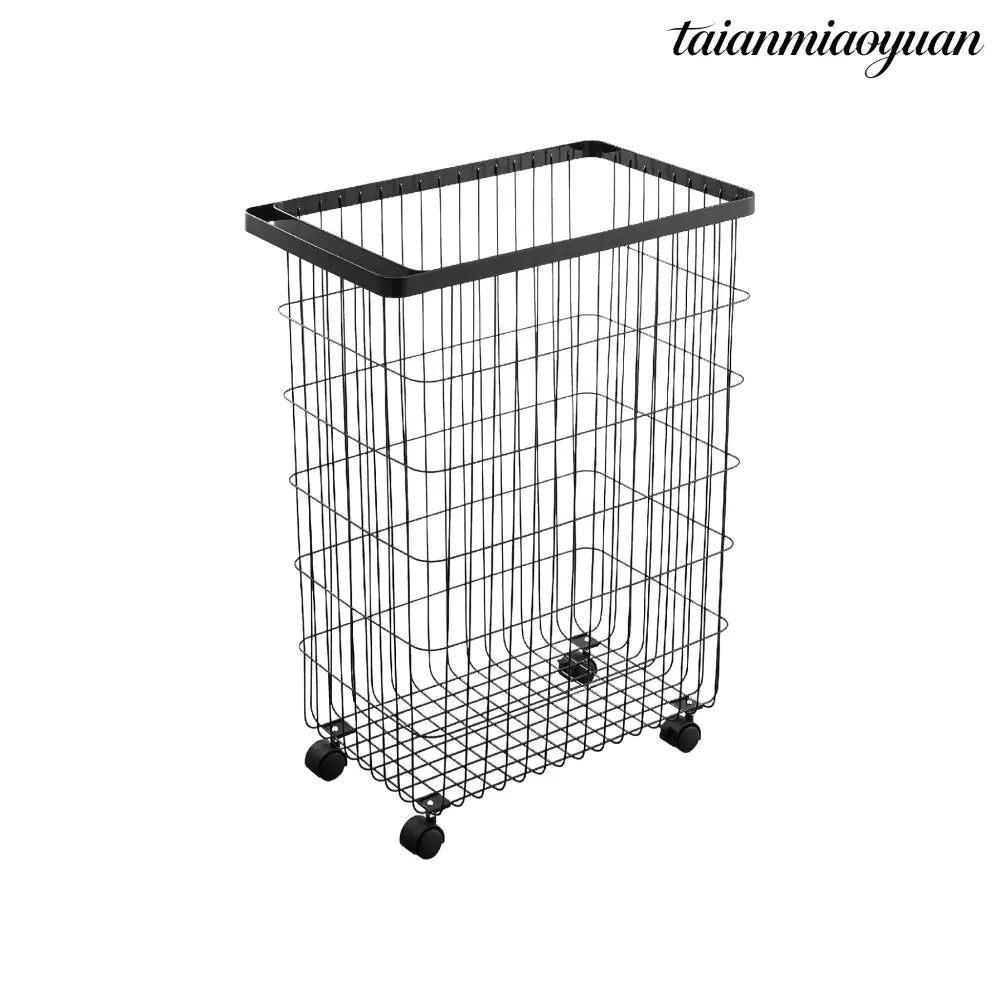 Laundry Basket with Casters - Black - Basket